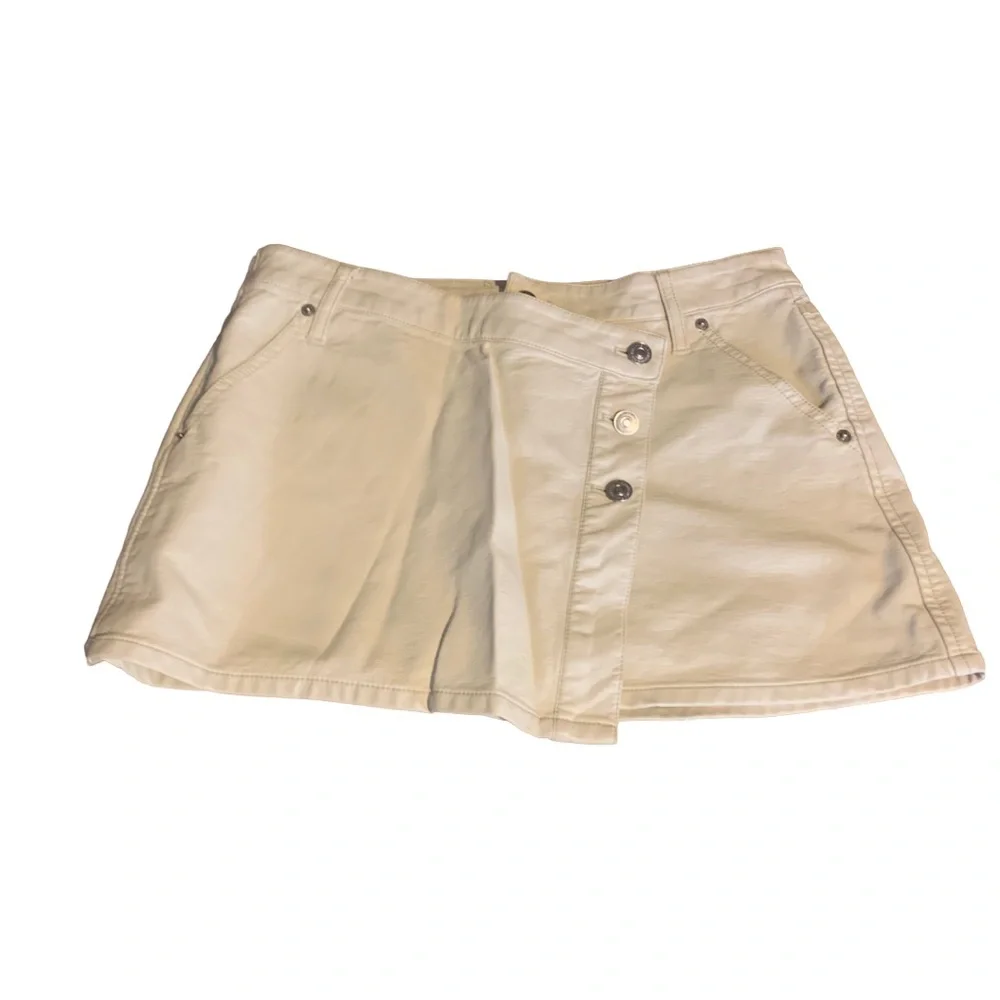 WE THE FREE "WYNNE" FREE PEOPLE FAUX LEATHER BONE CREAM MINI SKIRT (29/M) - Picture 8 of 12